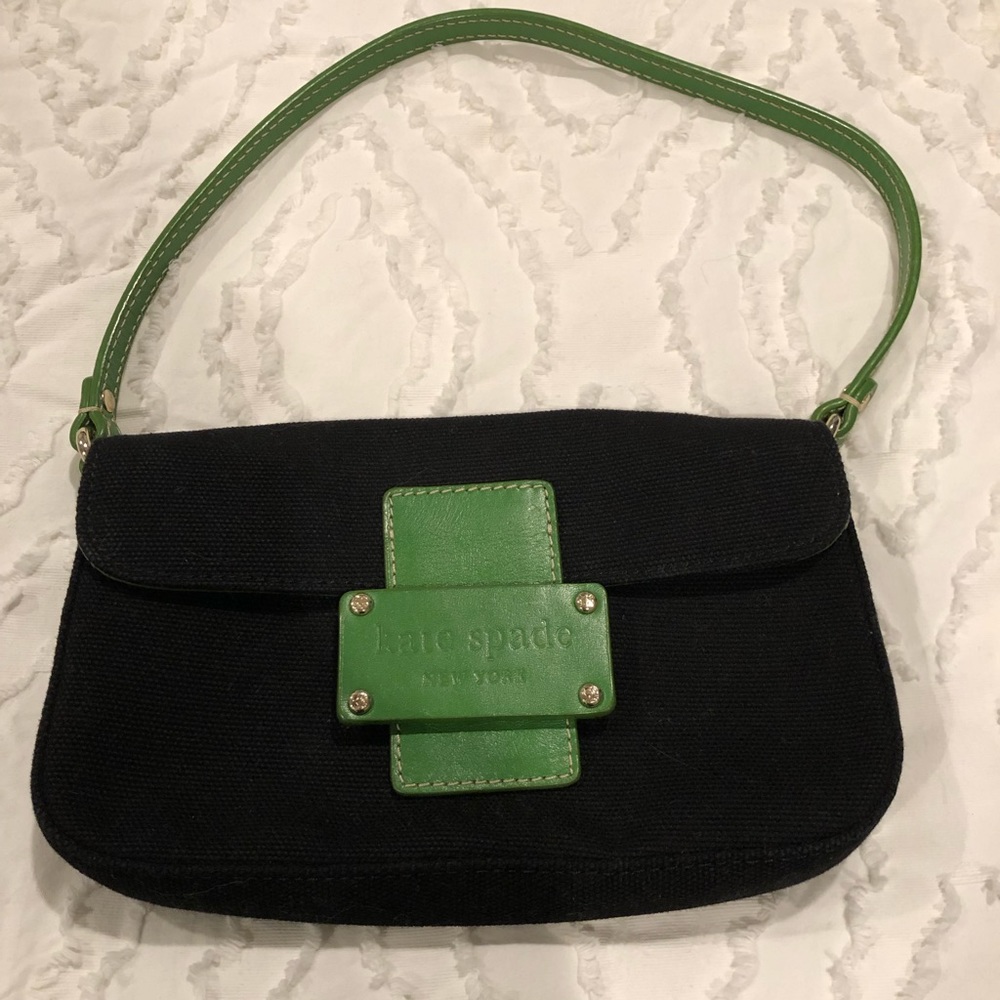 Kate Spade black canvas mini bag